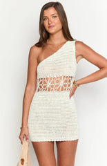 Gyanna Cream Crochet Mini Dress