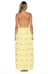 Georgie Yellow Ruffle Maxi Dress - PRE ORDER