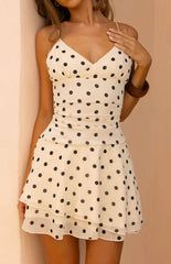 Hadleigh Cream Polka Dot Mini Dress