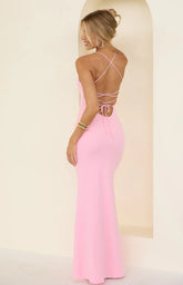 Harriet Pink Crepe Maxi Dress