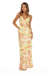 Inara Yellow Bloom Ruffle Maxi - PRE ORDER