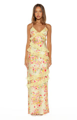 Inara Yellow Bloom Ruffle Maxi - PRE ORDER