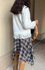 Lolly Cream Lace Trim Knit