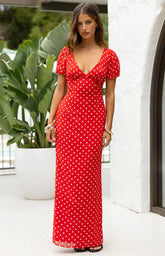 Lovella Red Polka Dot Maxi Dress