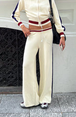 Luna Cream Knit Jacquard Track Pants
