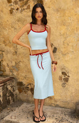 Myles Blue Strappy Tank Top