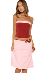 Orlanda Pink Strapless Contrast Top - PRE ORDER