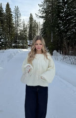 Percy Cream Cable Knit Cardigan