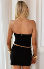 Perla Black Strapless Corset Top