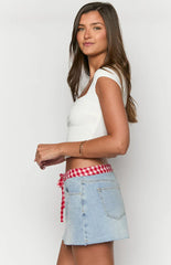 Sadie Denim Low Rise Mini Skirt