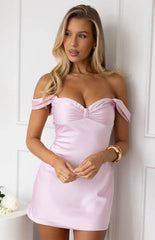 Sabitha Light Pink Off the Shoulder Mini Dress