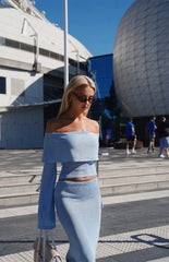 Simona Blue Maxi Knit Skirt
