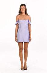 Zoella Lilac Off The Shoulder Mini Dress
