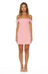Zoella Pink Off The Shoulder Crepe Mini Dress