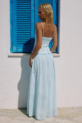 KEILY SQUARE NECK MAXI DRESS - BLUE