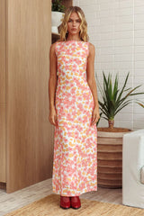 Made For You Scoop Back Maxi Dress Floral Pink