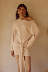 HIMARI KNIT MINI DRESS - SAND