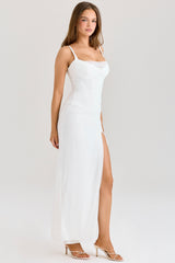 white mesh maxi dress