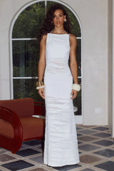 WRENLEY OPEN BACK KNIT MAXI DRESS - OFF WHITE