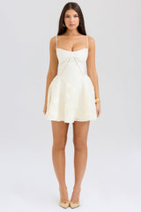 vintage cream floral mini dress
