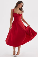 red rose bustier sundress