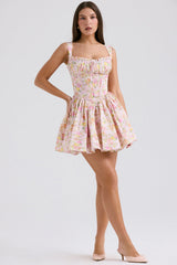 pink meadow print cotton mini dress