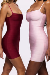pink bandage mini dress