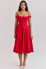 scarlet midi sundress