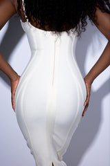 ivory midi bandage dress