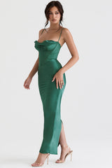 forest corset maxi dress