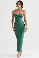 forest corset maxi dress