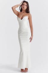 ivory strapless corset dress