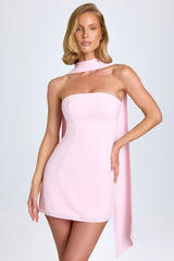 Scarf-Detail A-Line Mini Dress In Blush