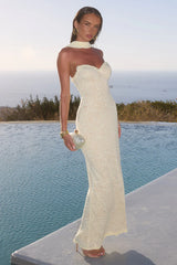 AMANA STRAPLESS SCARF MAXI DRESS - LEMON