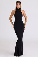 black backless silhouette maxi dress - limited edition