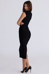 black bandage midi dress