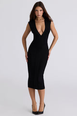 black bandage midi dress