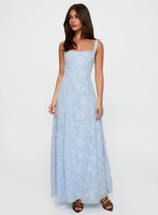 Margaux Burnout Maxi Dress Blue
