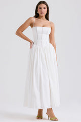 white cotton maxi sundress