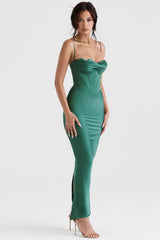 forest corset maxi dress