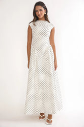 Lynnie Cap Sleeve Maxi Dress Polka Dot