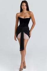black & blush chiffon mini dress - limited edition