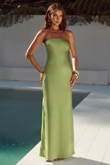 CELESTE STRAPLESS MAXI DRESS - OLIVE