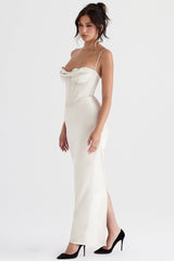 ivory corset maxi dress