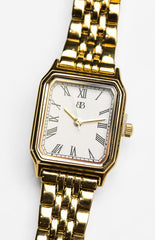 Horatia Gold Square Face Chain Watch