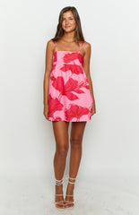 Lotus Love Affair Pink Floral Mini Dress