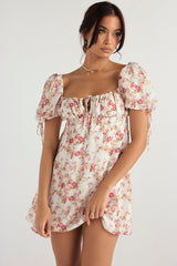 rose print mini dress - sale