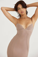 latte corset maxi dress