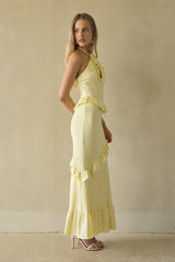 Vanita Ruffled Halter Maxi Dress