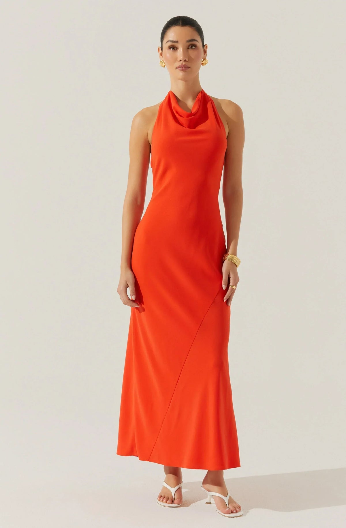 Dalisay Cowl Neck Halter Dress
